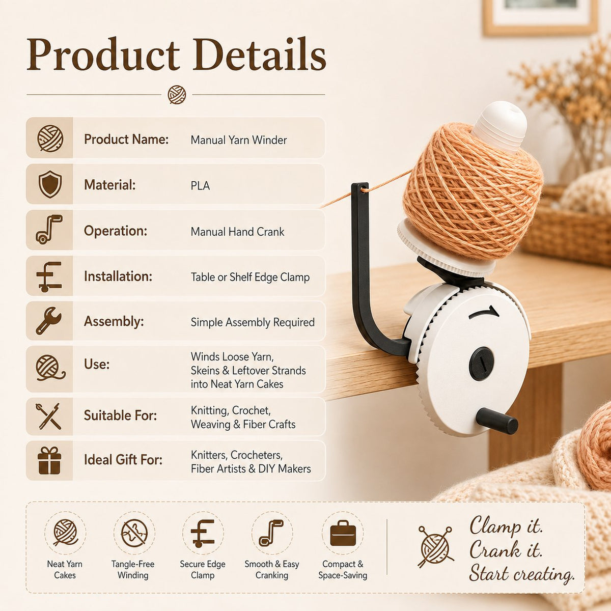 🔥LAST DAY 49% OFF - 🧶Manual Yarn Winder