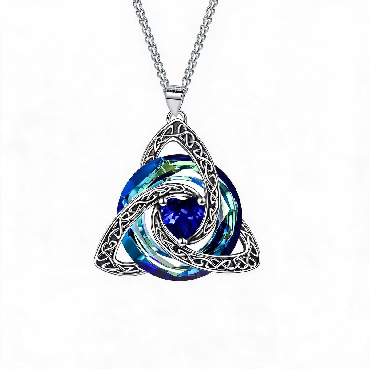 ✨❤️‍🔥 Birthstone Celtic Trinity Knot Necklace – Meaningful Irish Knot Pendant for Women, Anniversary & Birthday Gift