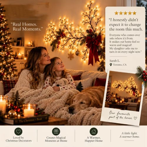 🎄✨New-2026 Flexible LED Branch Lights with Remote | Christmas Bendable Vine Wall Decor