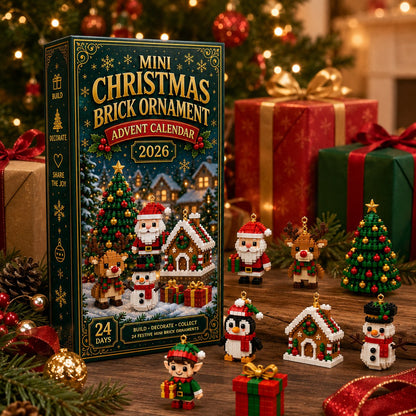 🔥24-Day Mini Buildable Christmas Ornament Advent Calendar, Hanging Decor for Xmas Tree & Wreath