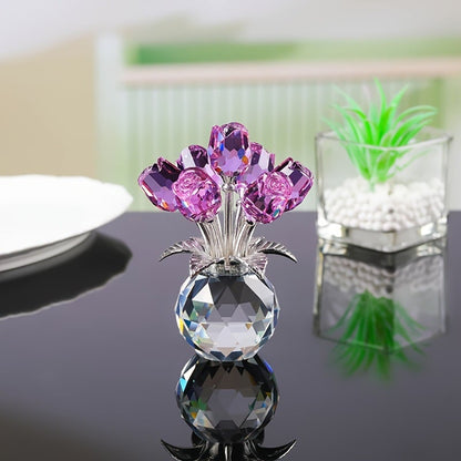 💖Hot Sale 49% OFF💎Crystal Colorful Rose Flower Vase