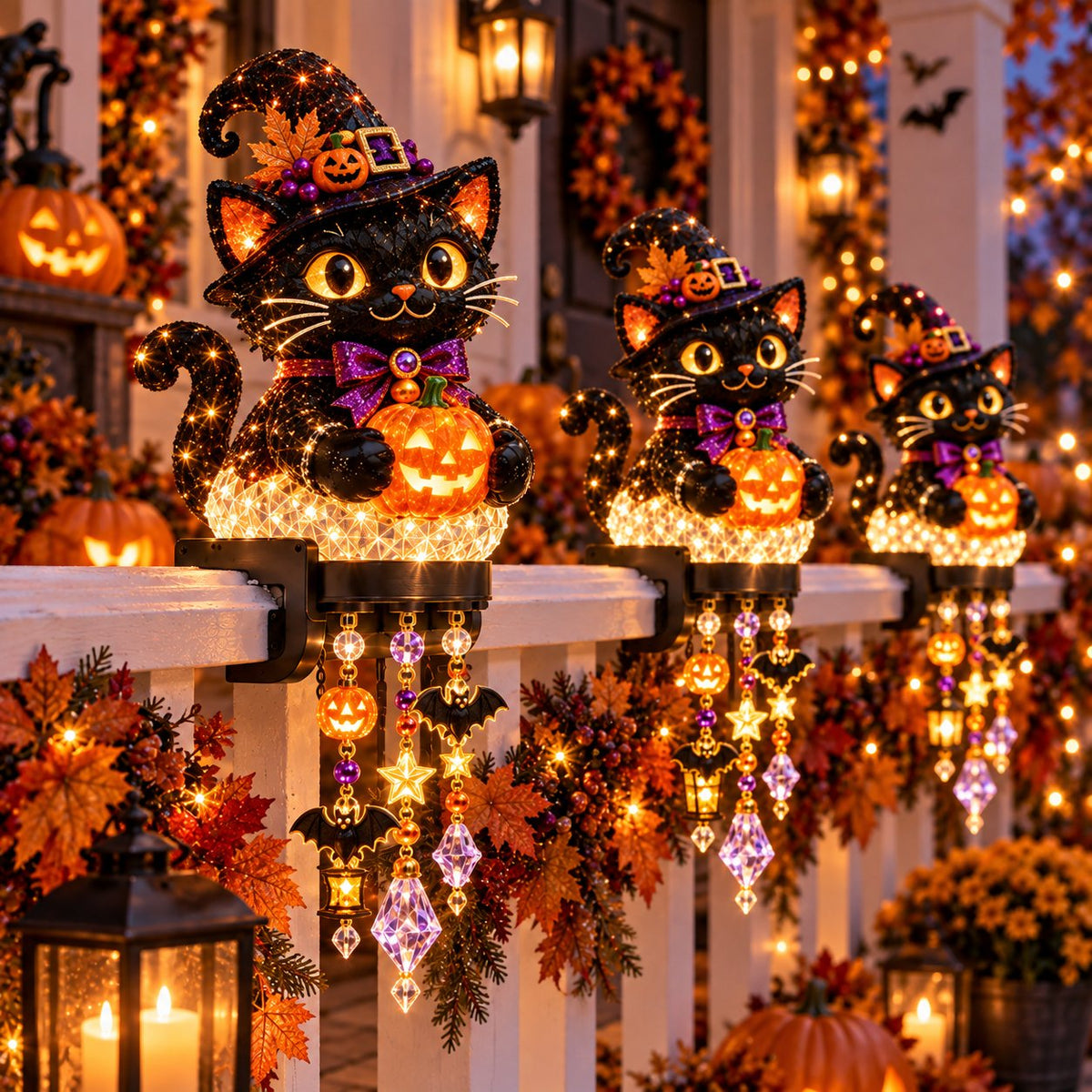 🔥 🎃Halloween Porch Magic Cascade Railing Lights