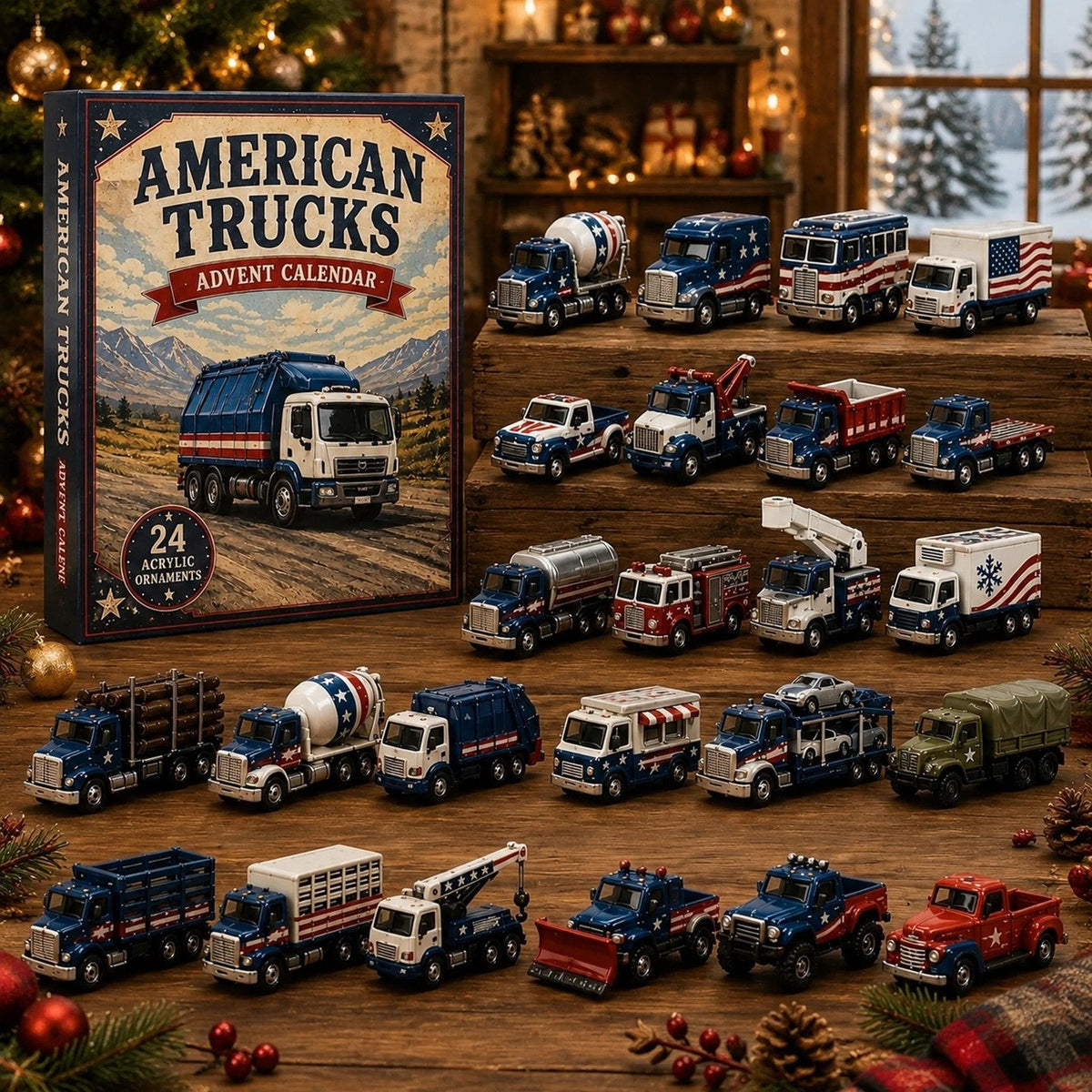 American Truck Fleet Advent Calendar 2026 – 24 Acrylic Truck Ornaments