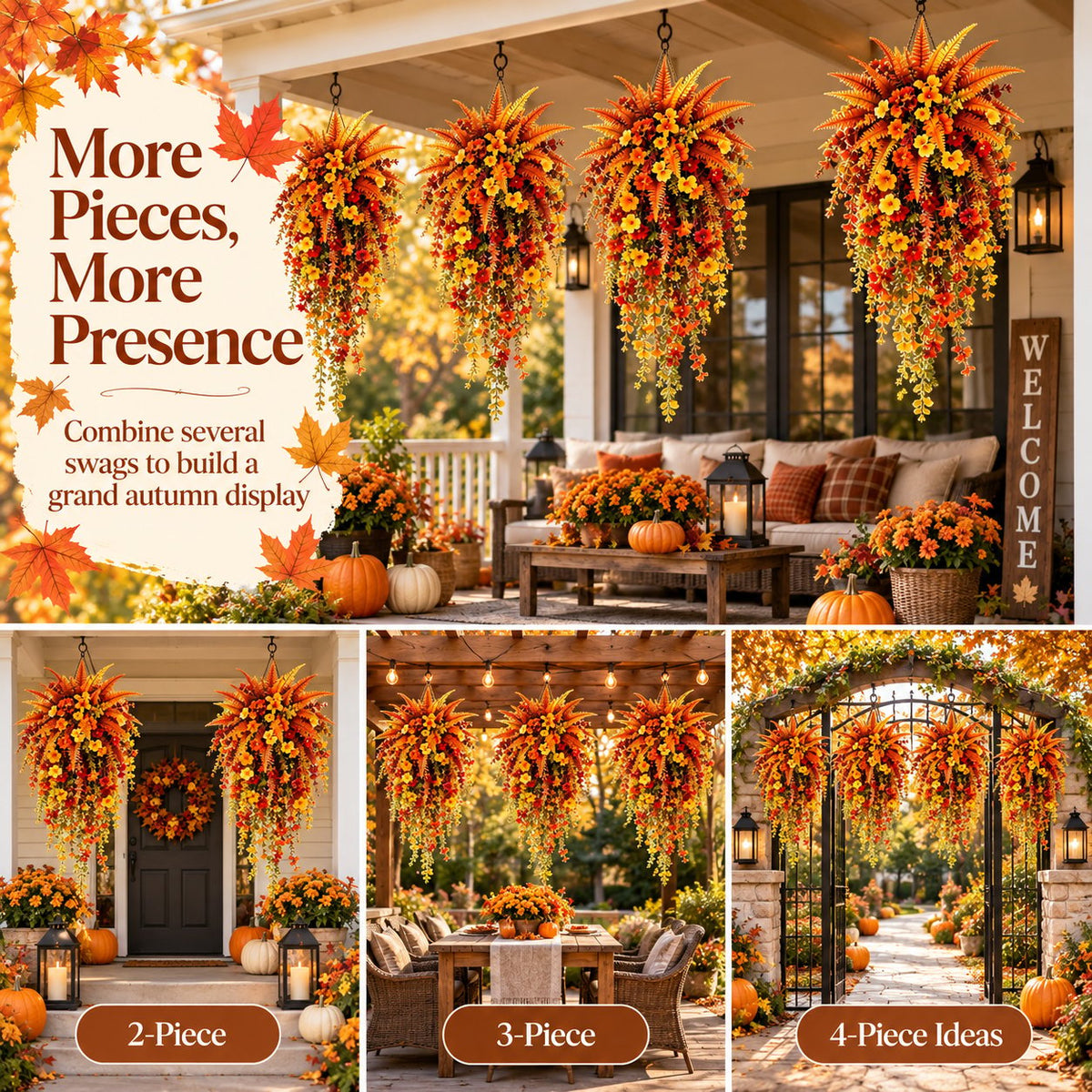 ⚡Autumn Cascading Floral Hanging Swag