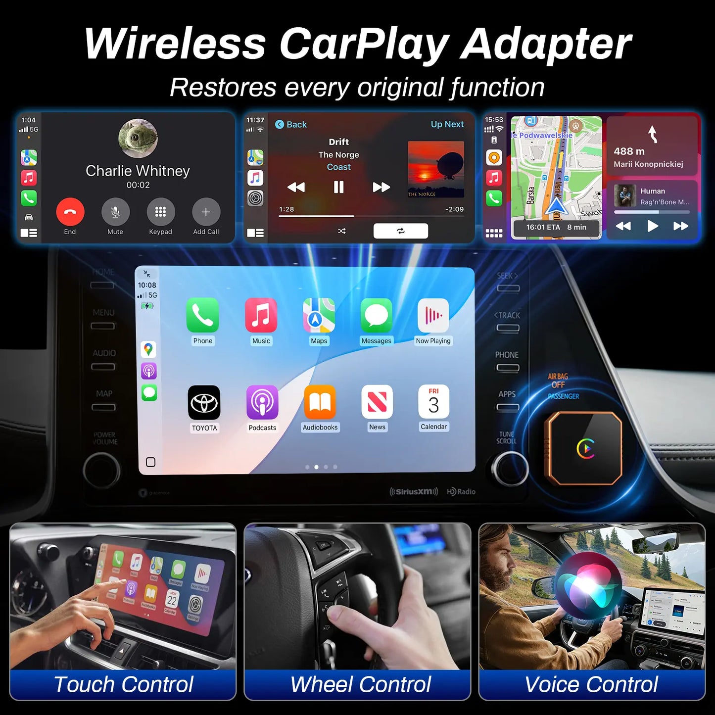 Aimoon Mini Wireless CarPlay & Android Auto Adapter 2026