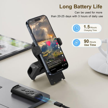 📱Remote Control for TikTok Scrolling with Smartphone Holder Stand, Wireless Scroller Page Turner, Camera Shutter Video Recording for iOS Android
