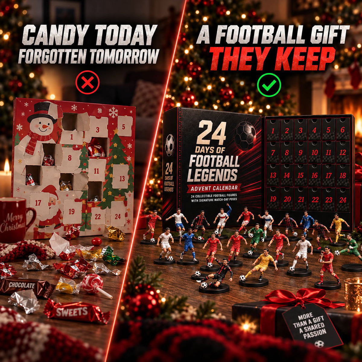 ✨🏆24 Days of Football Legends Advent Calendar | 24 Collectible Player Figures