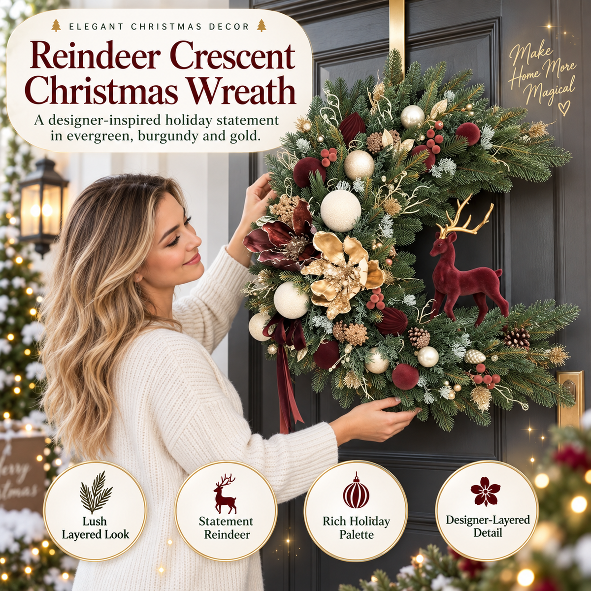 🌸Crescent-Style Holiday Arrangement