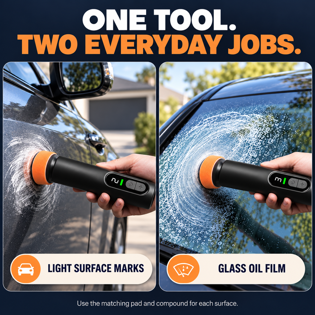 🚗 Cordless Car Polisher Kit – 3-Speed Paint & Glass Care