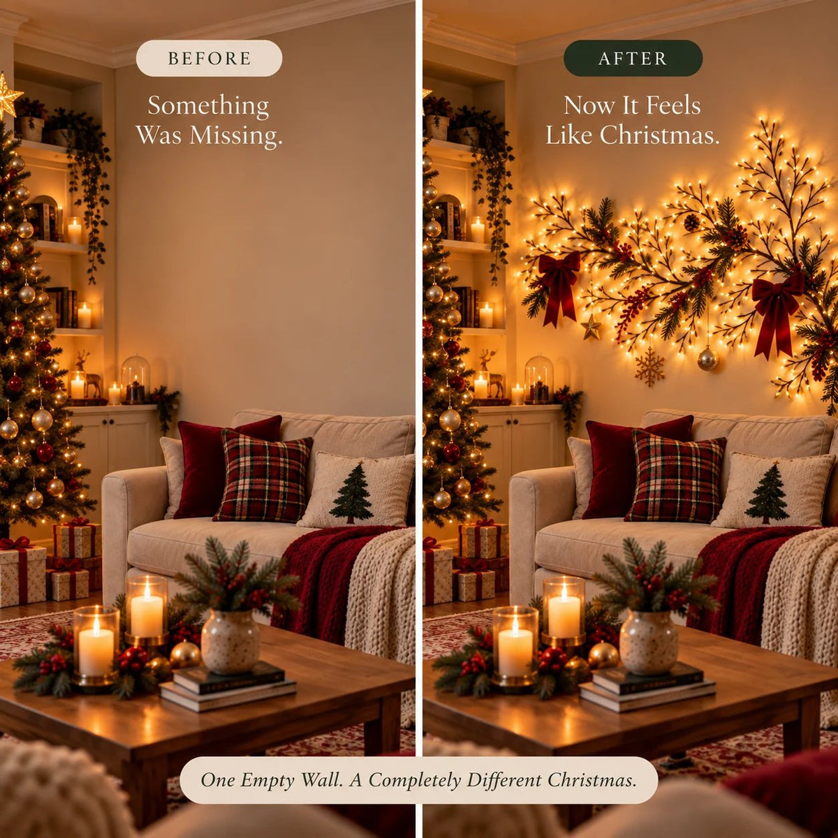 🎄✨New-2026 Flexible LED Branch Lights with Remote | Christmas Bendable Vine Wall Decor