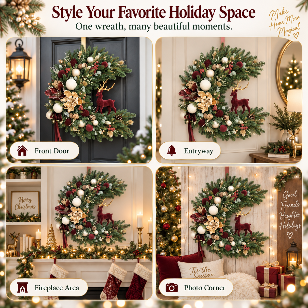 🌸Crescent-Style Holiday Arrangement