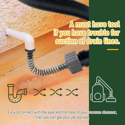 A/C Drain Lines Cleaner Tool in Wet Vac Attachment To Unclog And Evacuate
