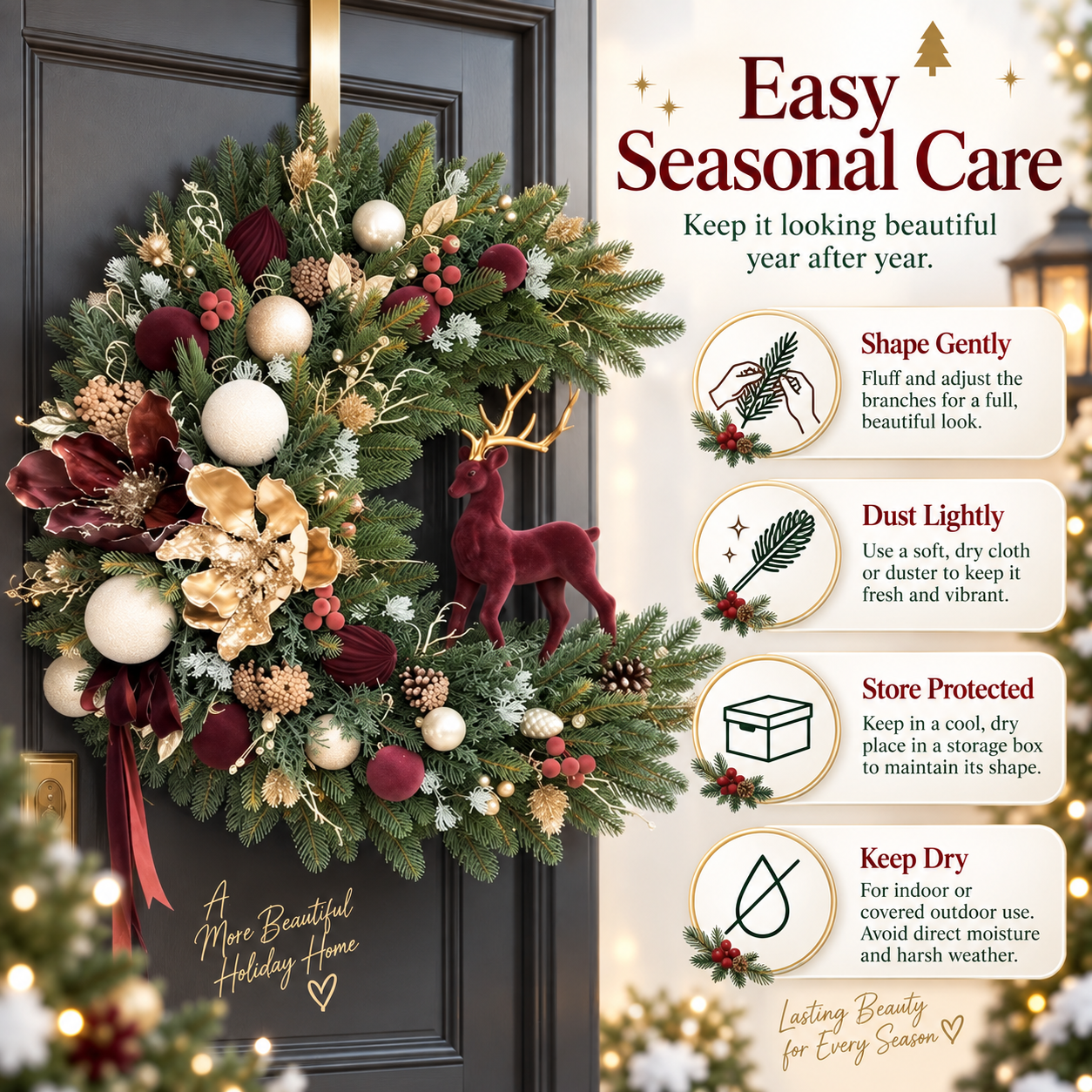 🌸Crescent-Style Holiday Arrangement