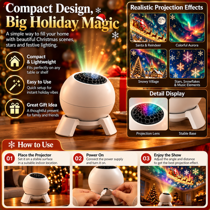 🎅 Magical Christmas Scene Projector – Transform Your Room into a Holiday Wonderland ✨