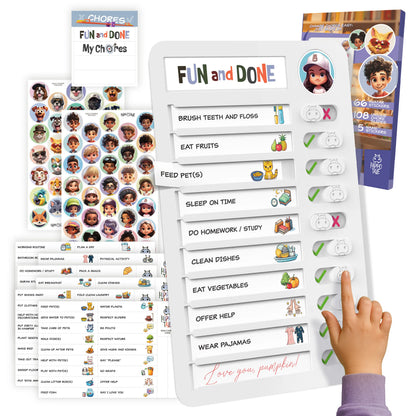 📋2026-Kids Daily Routine & Chore Chart – Visual Sliding Checklist with 108 Task Cards & Stickers