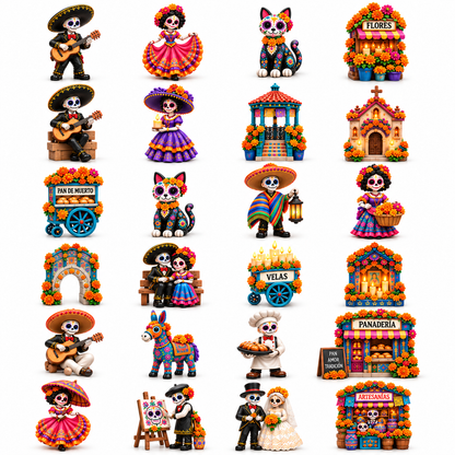 ⚡Pueblo del Día de Muertos 2026 – 24-Day Day of the Dead Collectible Countdown Calendar with 24 Unique Miniatures