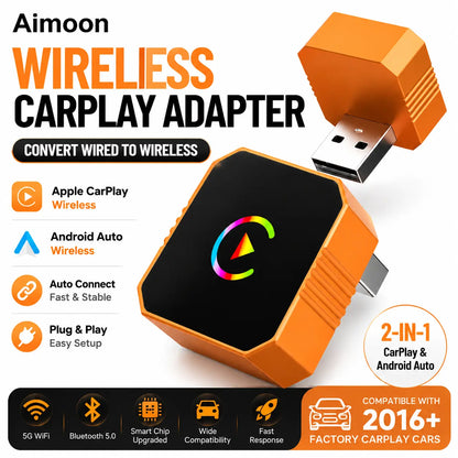 Aimoon Mini Wireless CarPlay & Android Auto Adapter 2026