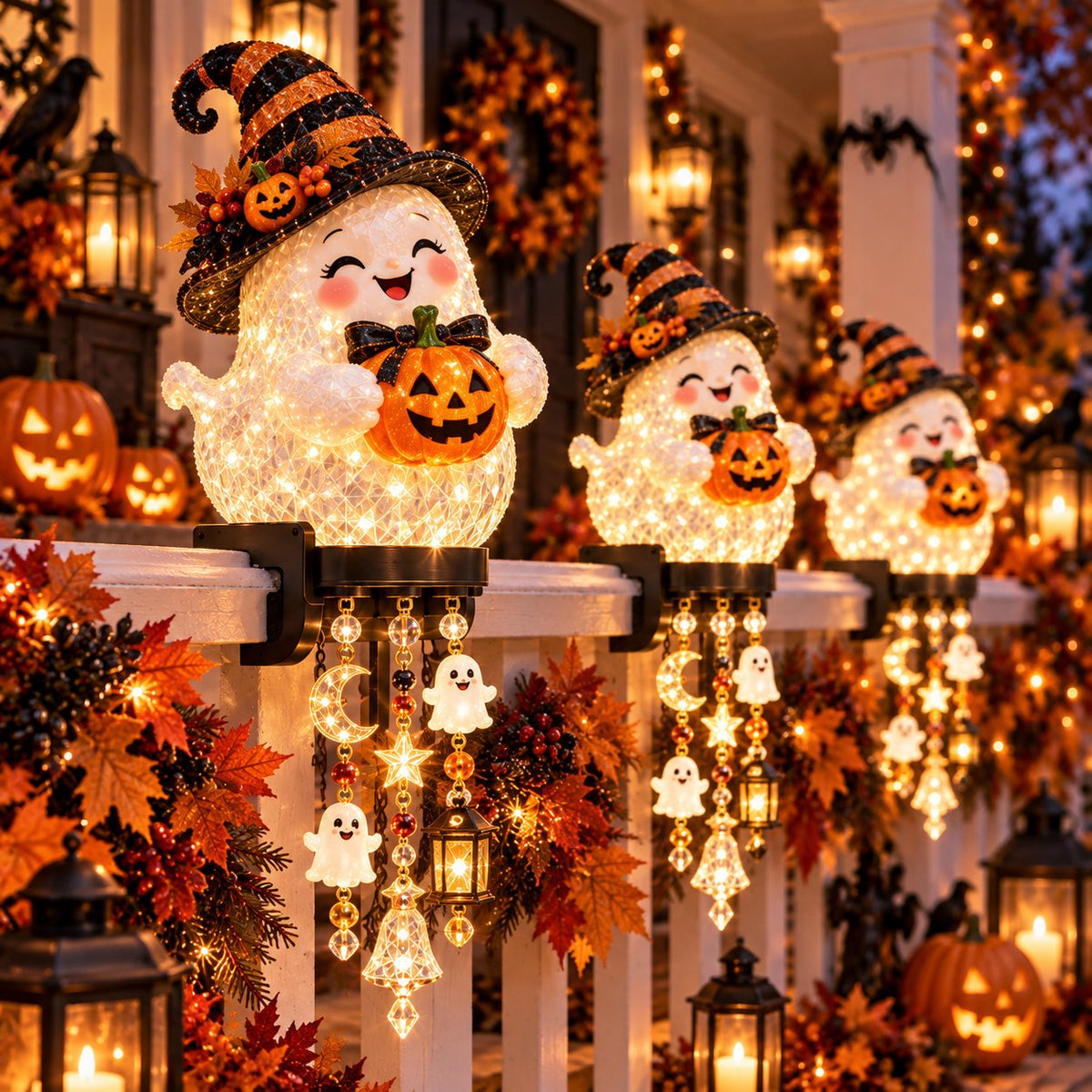 🔥 🎃Halloween Porch Magic Cascade Railing Lights