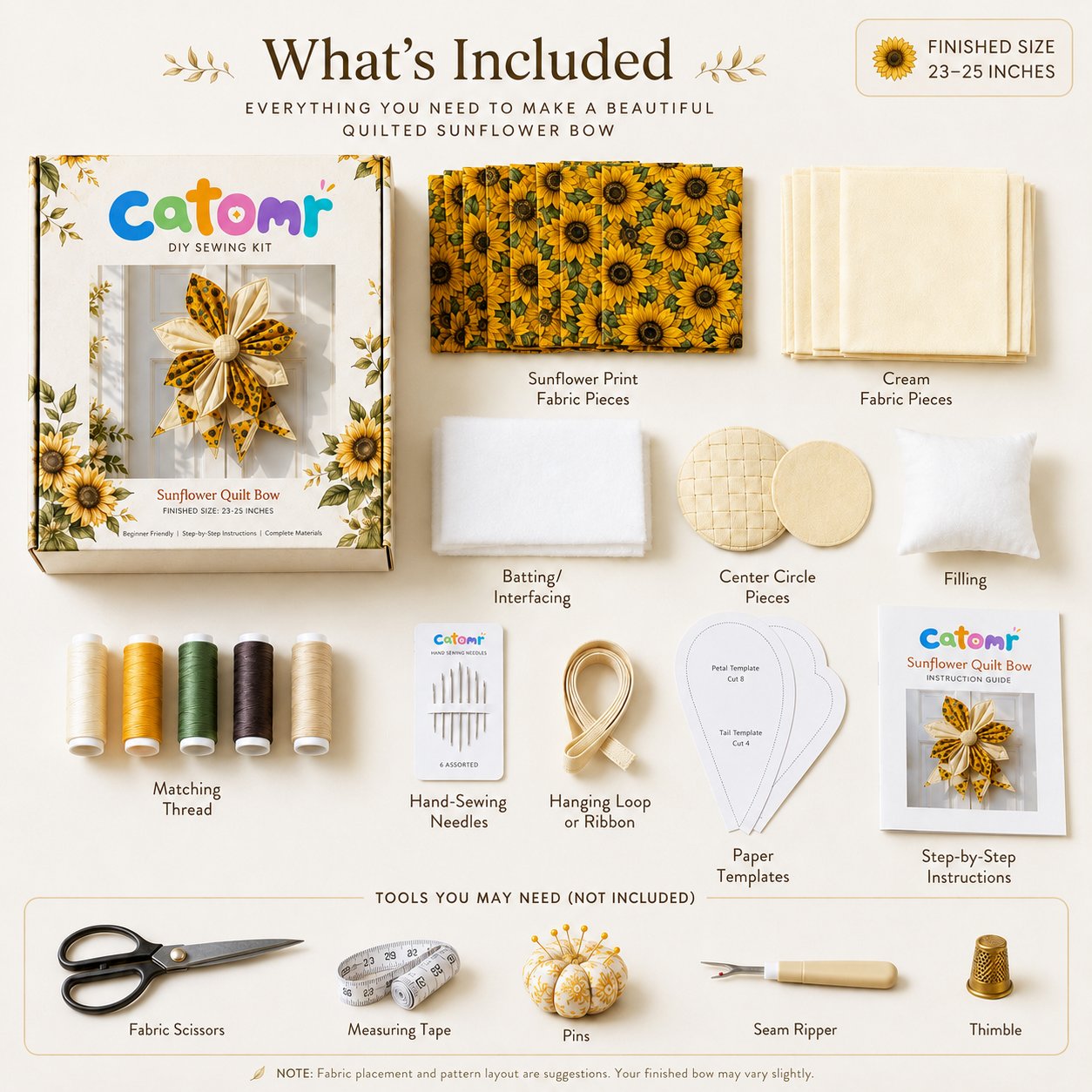 🎀Large Patchwork Bow Sewing Kit