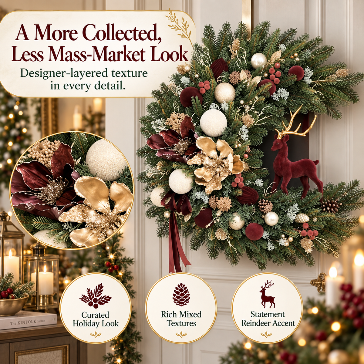🌸Crescent-Style Holiday Arrangement