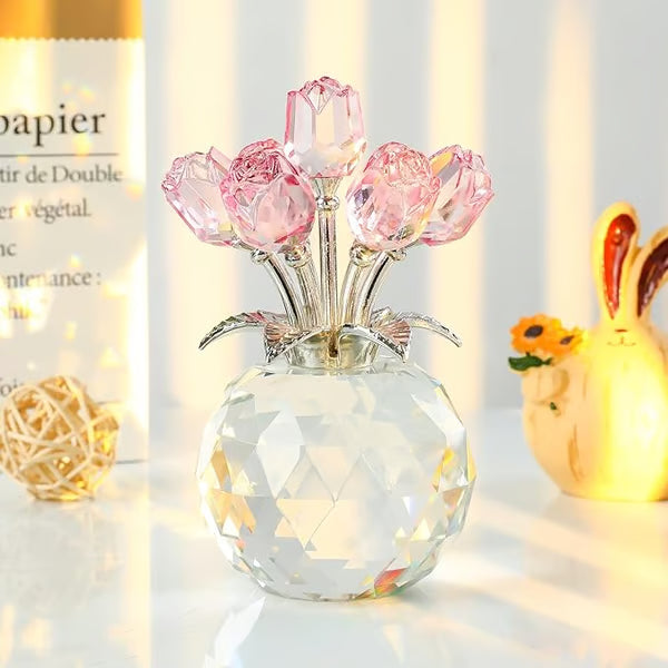💖Hot Sale 49% OFF💎Crystal Colorful Rose Flower Vase
