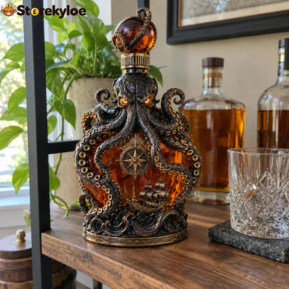 🐙Deep-sea Octopus Voyage Octopus Whiskey Decanter | Gothic Nautical Bar Centerpiece
