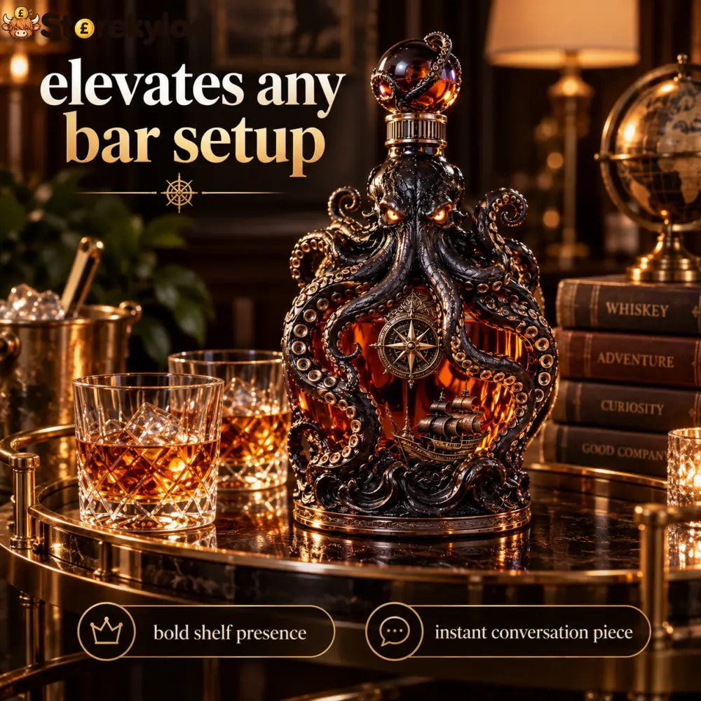 🐙Deep-sea Octopus Voyage Octopus Whiskey Decanter | Gothic Nautical Bar Centerpiece