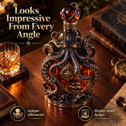 🐙Deep-sea Octopus Voyage Octopus Whiskey Decanter | Gothic Nautical Bar Centerpiece