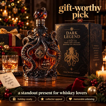 🐙Deep-sea Octopus Voyage Octopus Whiskey Decanter | Gothic Nautical Bar Centerpiece