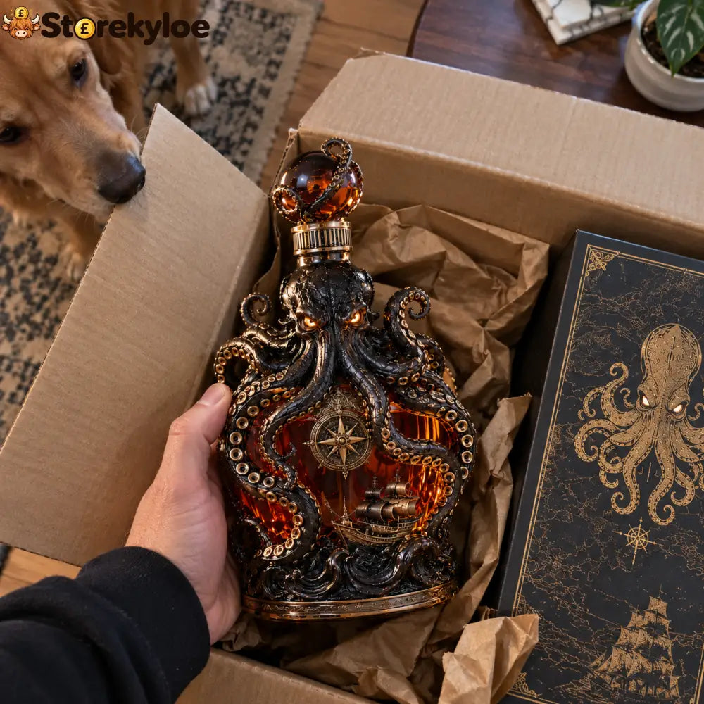 🐙Deep-sea Octopus Voyage Octopus Whiskey Decanter | Gothic Nautical Bar Centerpiece