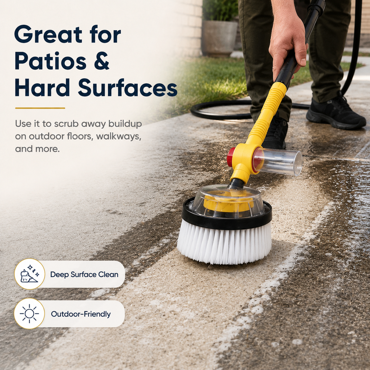 ⚡Water-Assisted Deep Cleaning Scrub Brush for Rugs, Patios & Outdoor Surfaces