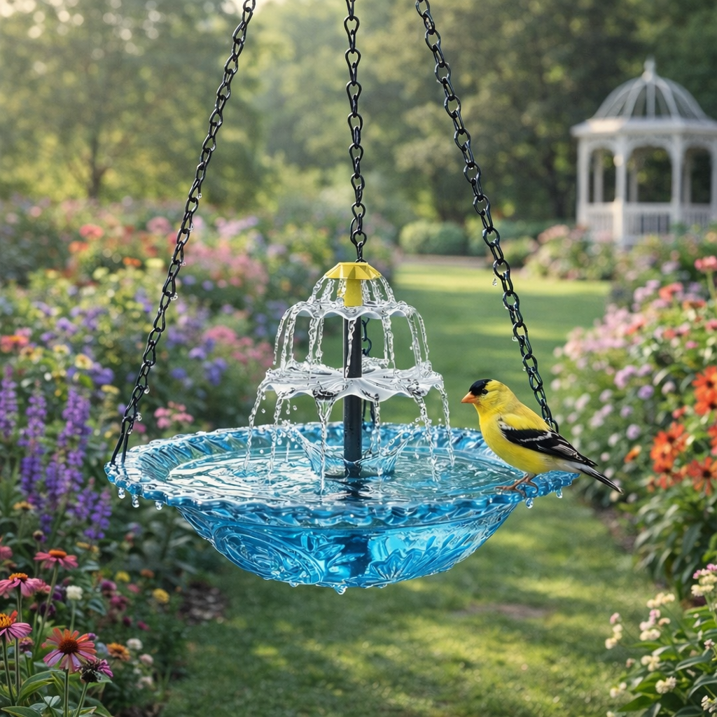 ⚡Solar Cascade Hanging Bird Bath Fountain