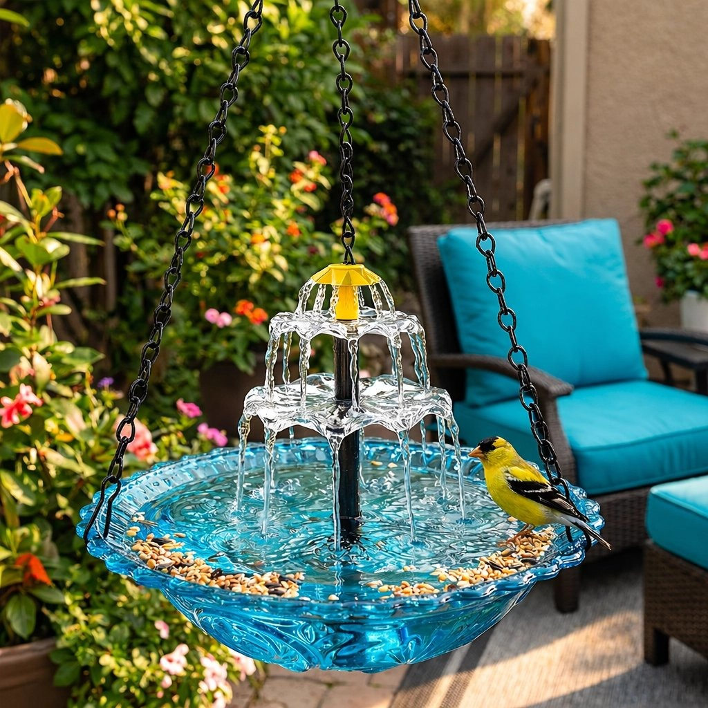 ⚡Solar Cascade Hanging Bird Bath Fountain