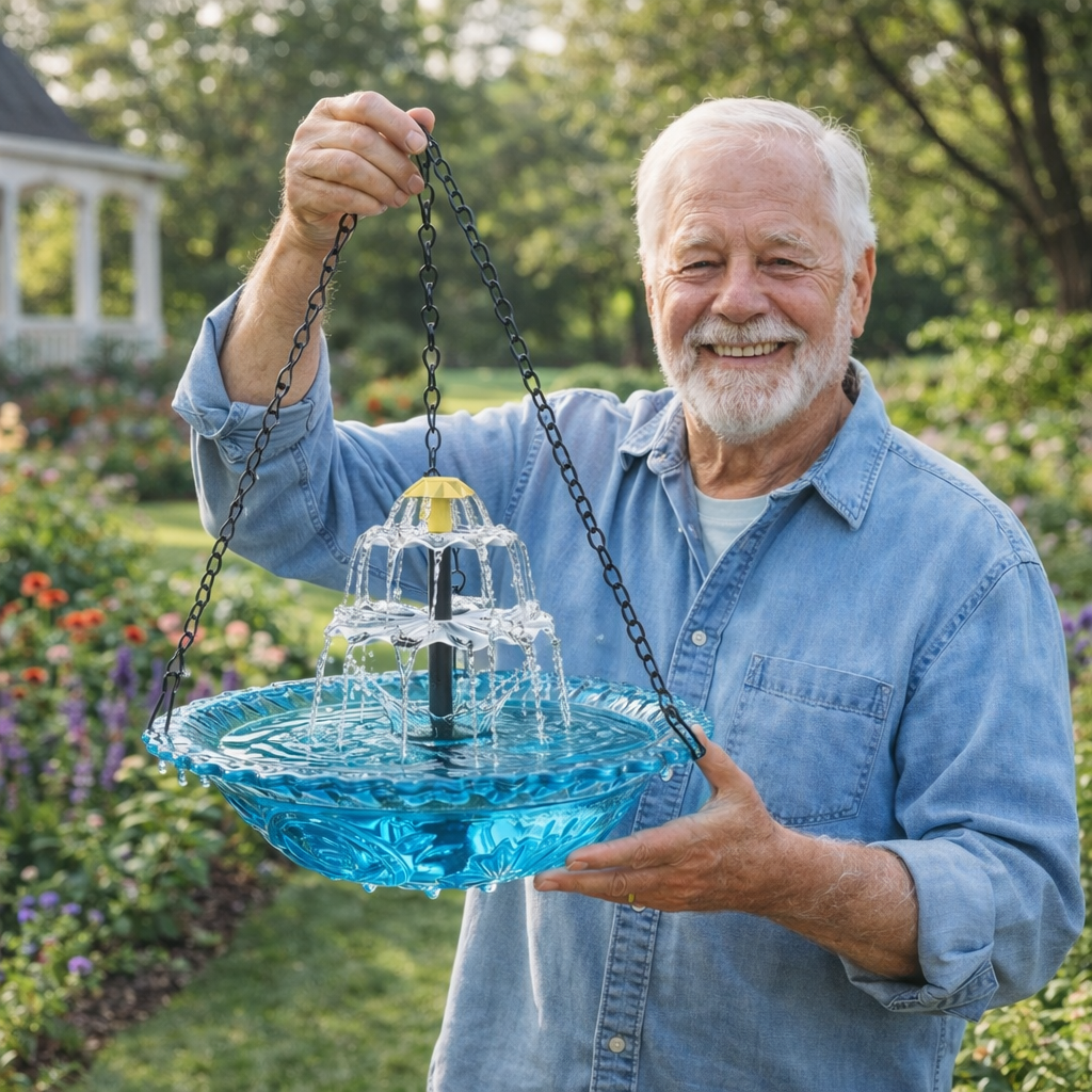 ⚡Solar Cascade Hanging Bird Bath Fountain