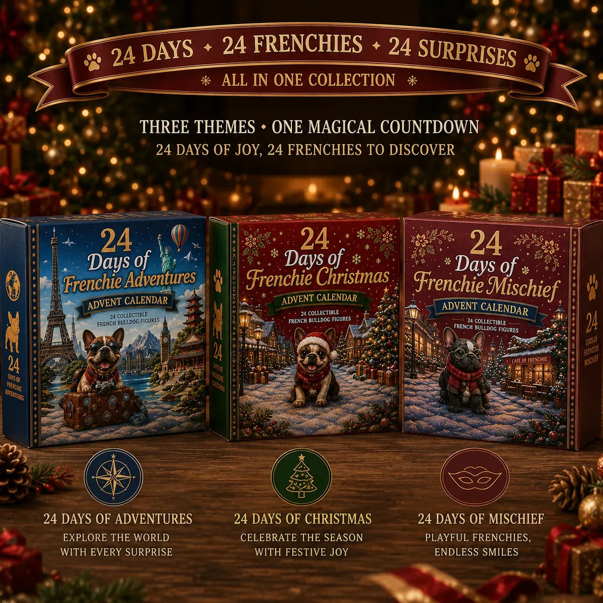 🐶 24-Day Dog Advent Calendar – 47% OFF Last Day, 24 Puppy Figures with Costumes