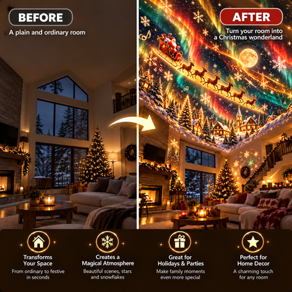 🎅 Magical Christmas Scene Projector – Transform Your Room into a Holiday Wonderland ✨