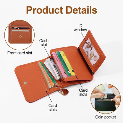 👛RFID Short Wallets for Women – Fashionable Card Holder with Key Ring & Coin Purse