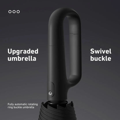 🌂 Automatic Folding Umbrella – Windproof, Waterproof, Portable with Loop Buckle