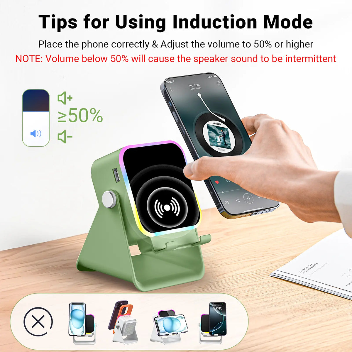 📱PUTARE Wireless Induction Audio Speaker Stand - image 2