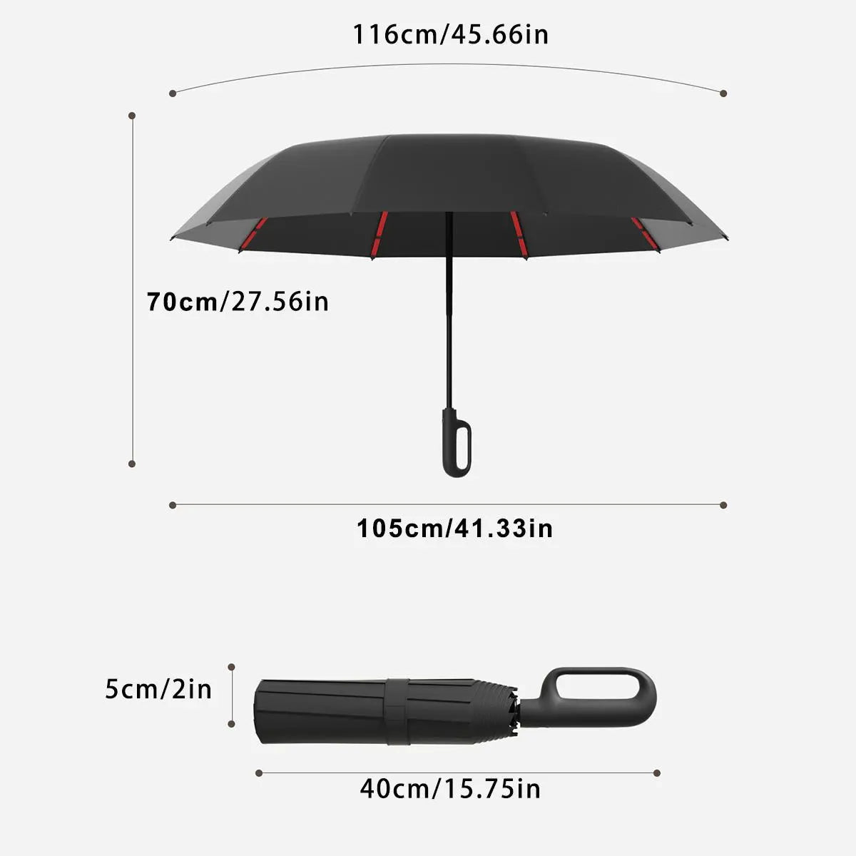 🌂 Automatic Folding Umbrella – Windproof, Waterproof, Portable with Loop Buckle