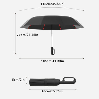 🌂 Automatic Folding Umbrella – Windproof, Waterproof, Portable with Loop Buckle