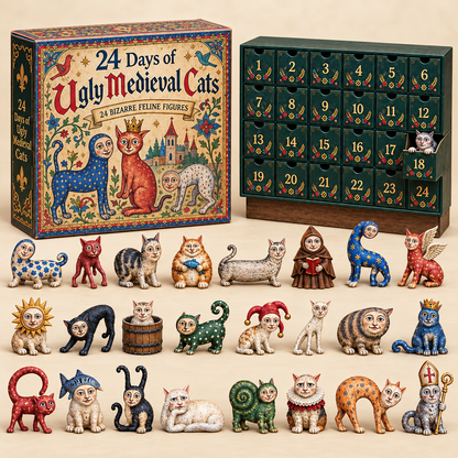 🔥🐈🏰 24 Days of Ugly Medieval Cats – Hilariously Weird Cat Advent Calendar 2026💕