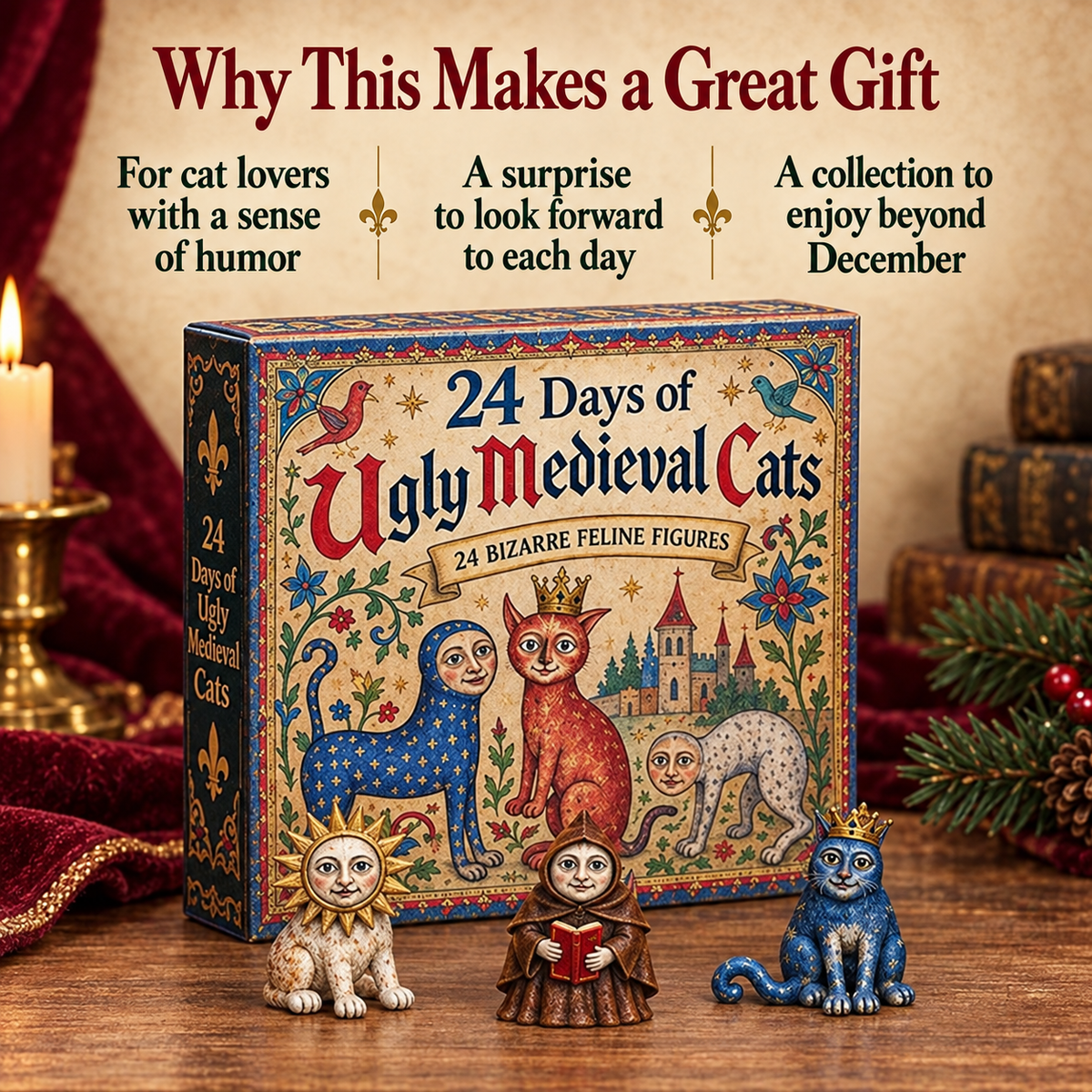 🔥🐈🏰 24 Days of Ugly Medieval Cats – Hilariously Weird Cat Advent Calendar 2026💕