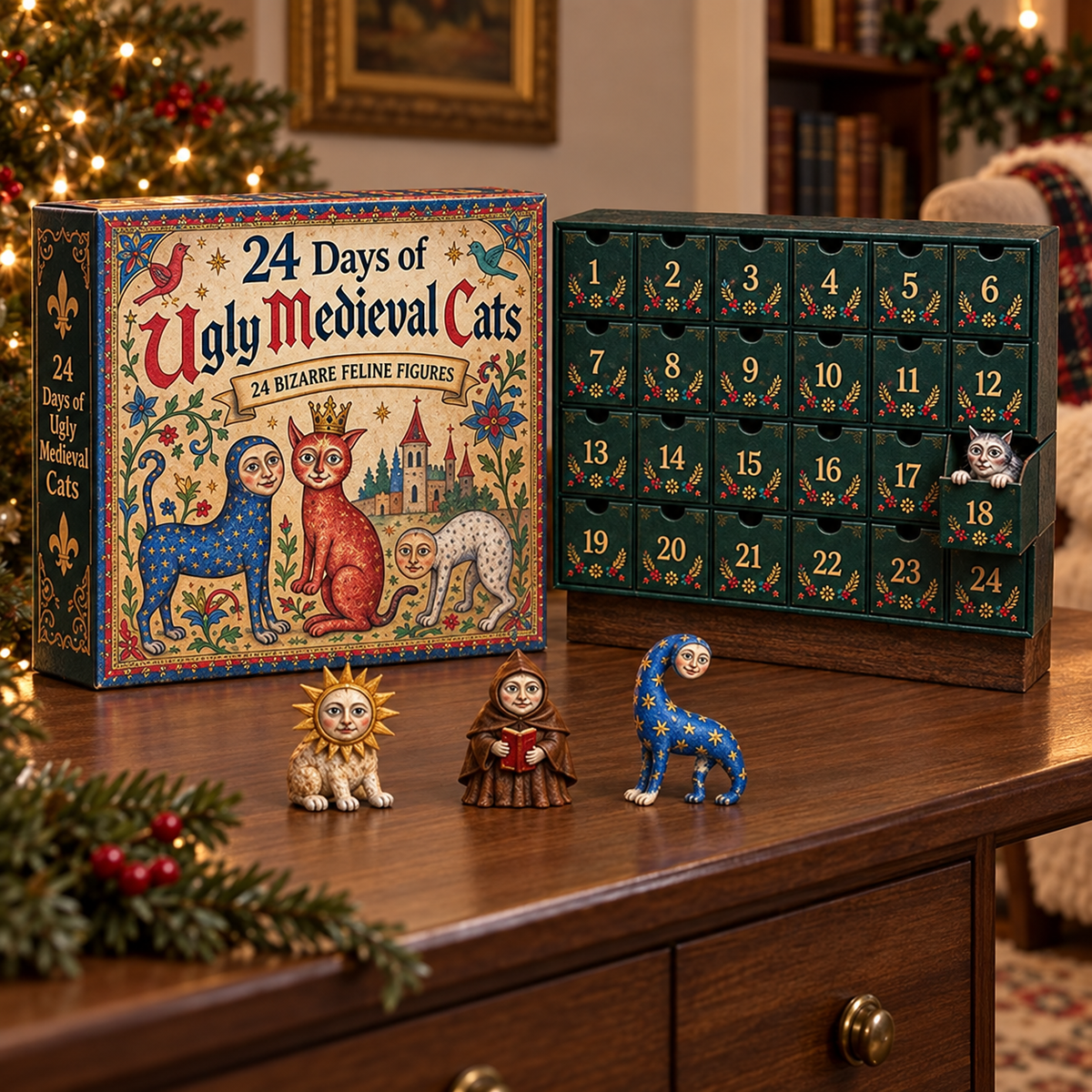 🔥🐈🏰 24 Days of Ugly Medieval Cats – Hilariously Weird Cat Advent Calendar 2026💕