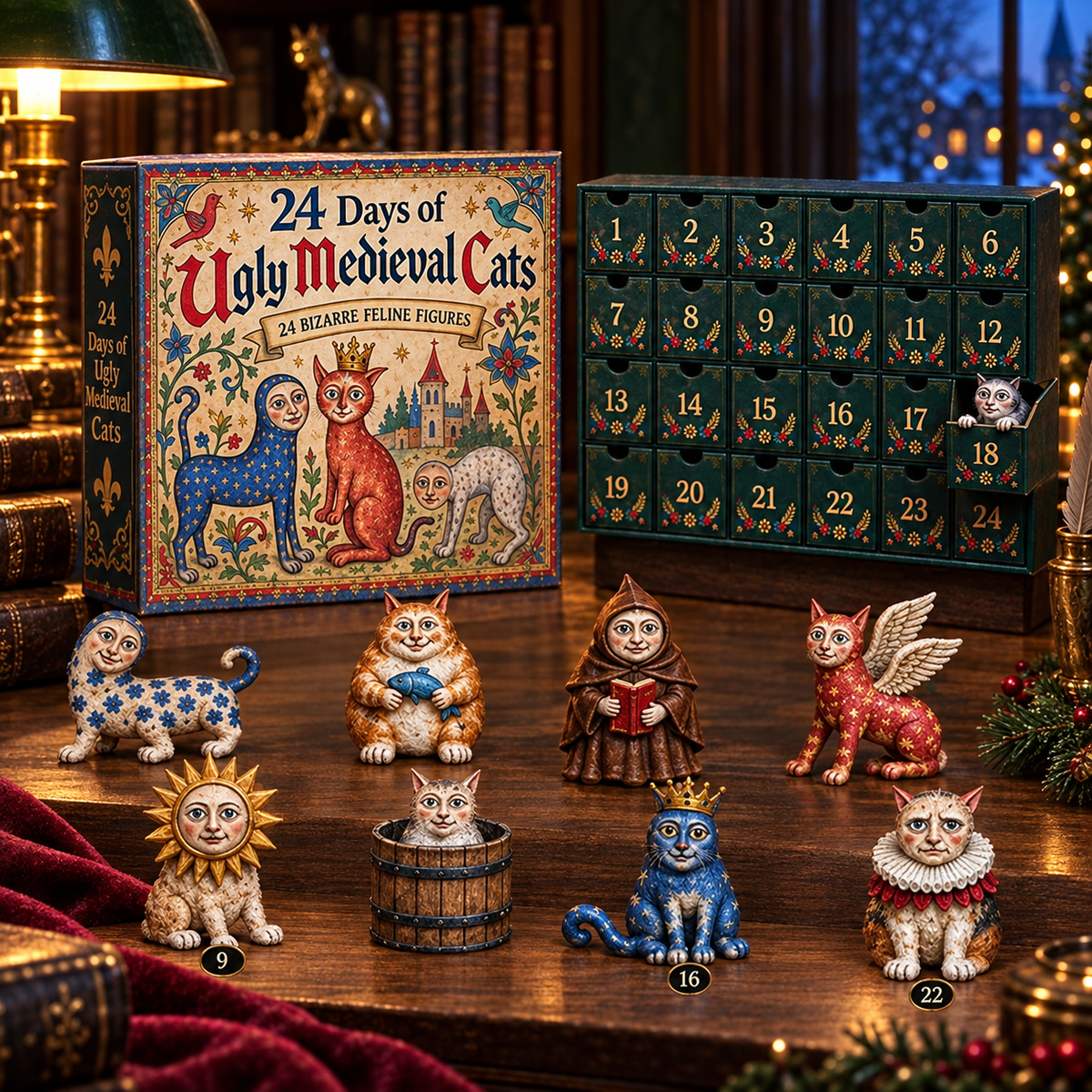 🔥🐈🏰 24 Days of Ugly Medieval Cats – Hilariously Weird Cat Advent Calendar 2026💕