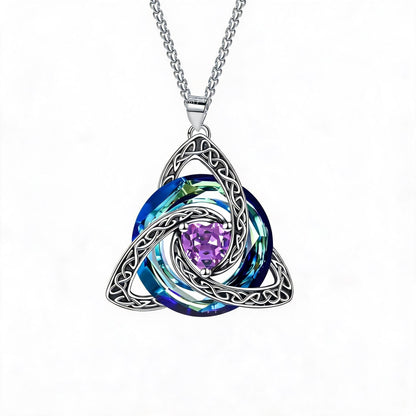 ✨❤️‍🔥 Birthstone Celtic Trinity Knot Necklace – Meaningful Irish Knot Pendant for Women, Anniversary & Birthday Gift