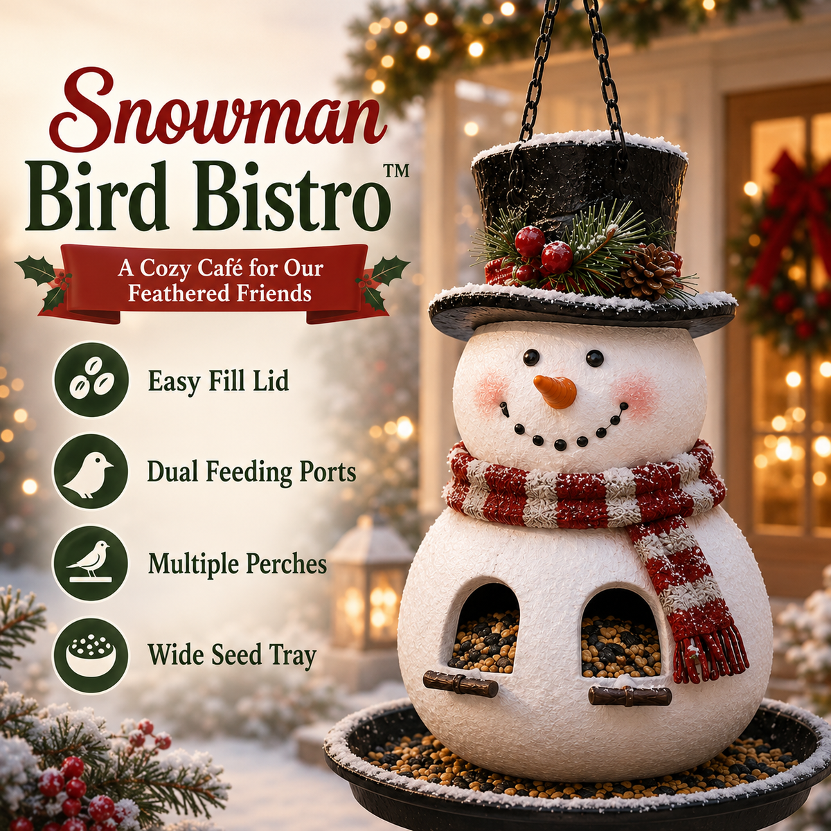 ⛄Christmas Bird Feeder Collection – Festive Hanging Garden Feeders for Wild Birds