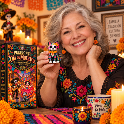 ⚡Pueblo del Día de Muertos 2026 – 24-Day Day of the Dead Collectible Countdown Calendar with 24 Unique Miniatures