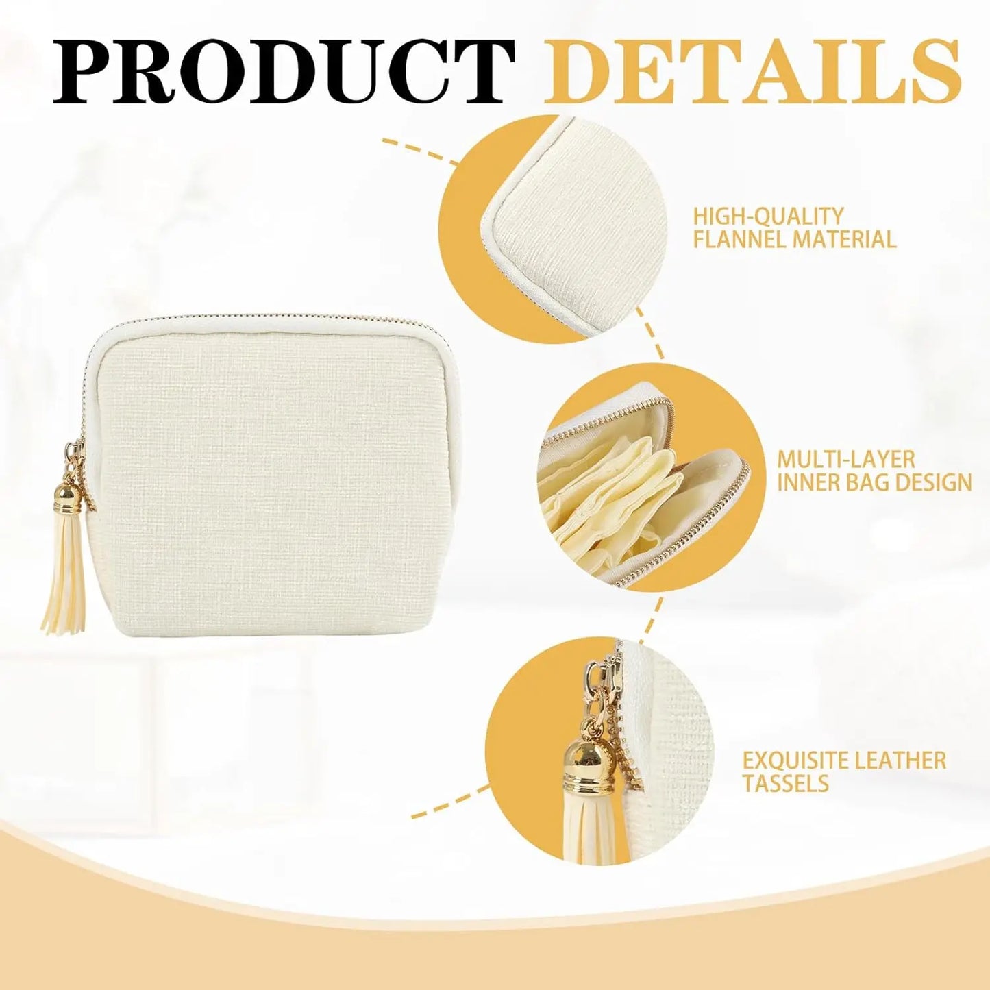 Travel Jewelry Bag Organizer with Tassel Zipper