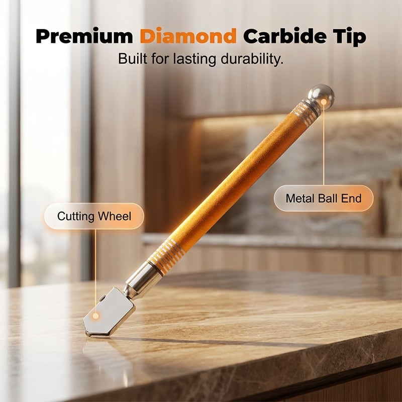 💎Diamond Glass Cutter – Professional, Alloy Handle, Roller Wheel